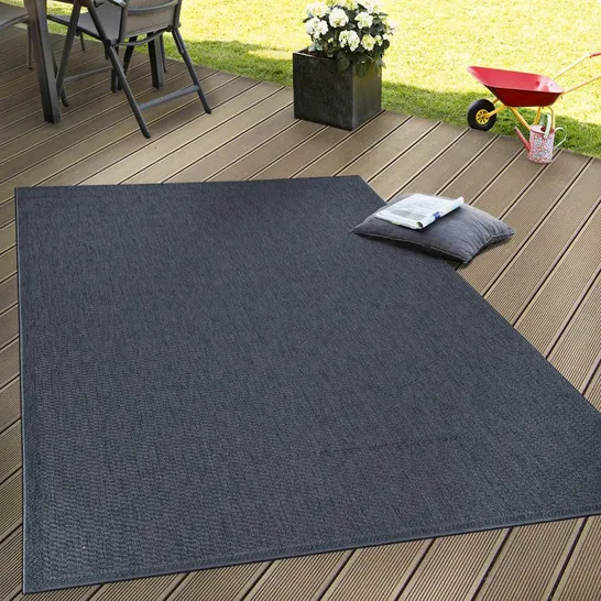 BRAND NEW BAGGED PACO HOME 125 TIMBER RUG IN NAVY - 80 x 150cm