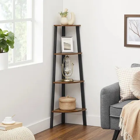 BOXED VASAGLE LADDER SHELF - DARK WOODGRAIN 