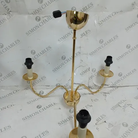 UNBOXED GOLD EFFECT 3-LAMP CEILING LIGHT