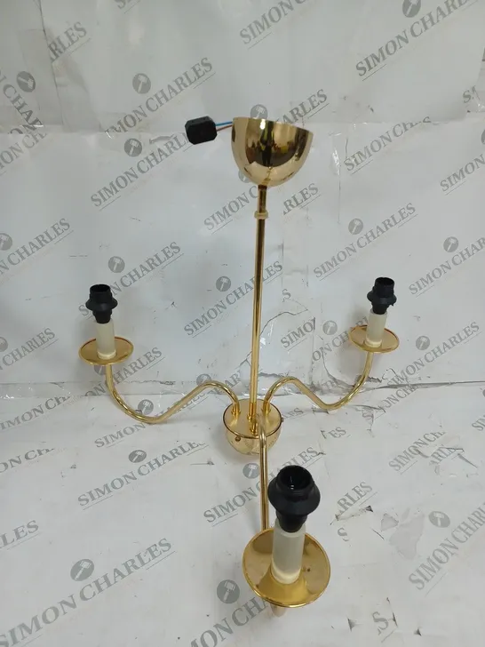 UNBOXED GOLD EFFECT 3-LAMP CEILING LIGHT