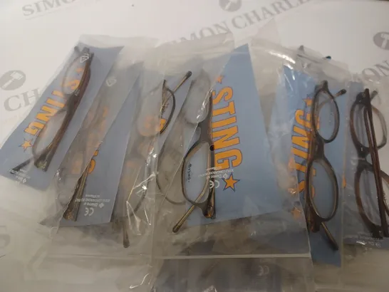 APPROXIMATLEY 11 STING GLASSES TO INCLUDE MODELS 6180 / 0u75 AND 6177 / 0958 