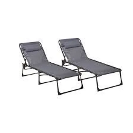 BOXED SET OF 2 NEO SUN LOUNGERS - GREY 