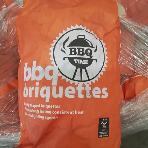 PALLET TO CONTAIN APPROXIMATELY 80 X 5KG BAGS OF BBQ TIME BARBECUE CHARCOAL BRIQUETTES 