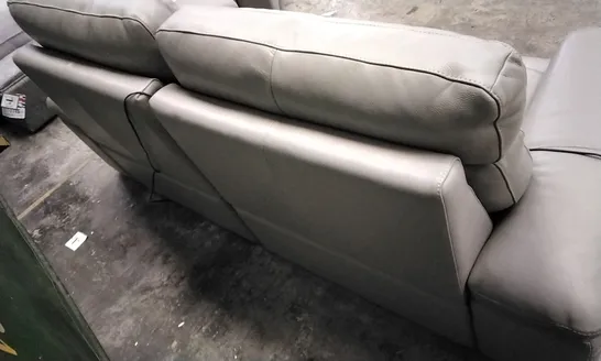 QUALITY ITALIAN DESIGNER MERRY DUE 3 SEATER POWER RECLINER SOFA IN ELEPHANT GREY LEATHER