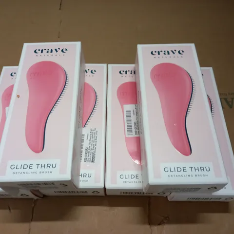 LOT OF 6 BOXED CRAVE GLIDE THRU DETANGLING BRUSHES
