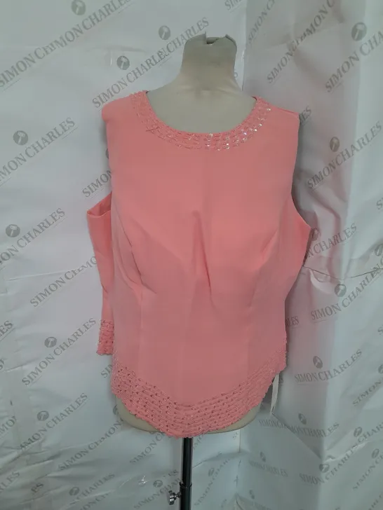 LANTING BRIDE 3-PIECE SET BEADED VEST, TOUSERS AND ROBE IN PINK SIZE 22