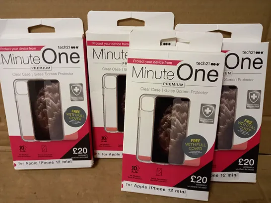 LOT OF 4 MINUTE ONE CLEAR CASES FOR IPHONE 12 MINI