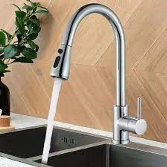 BOXED MODERN KITCHEN SINK TAPS PULL OUT SPRAY SINGLE LEVER - BRASS (1 BOX)