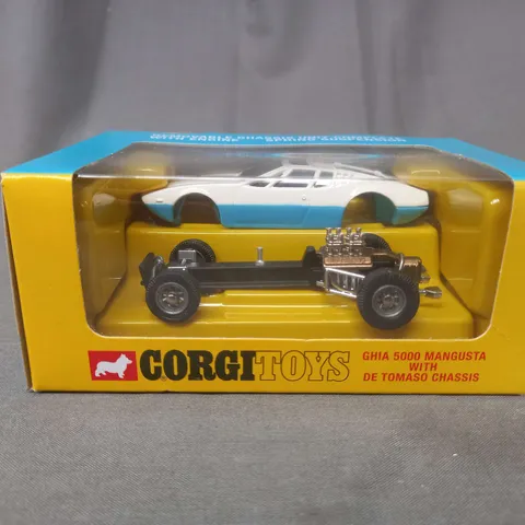 CORGI TOYS - GHIA 5000 MANGUSTA WITH DE TOMASO CHASSIS