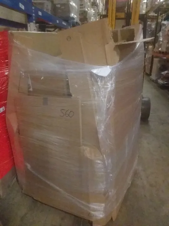 PALLET OF ASSORTED ITEMS INCLUDING BED RAIL, CHAIR MAT FOR CARPET, FOLDING UTILITY TABLE, POP UP TENT 