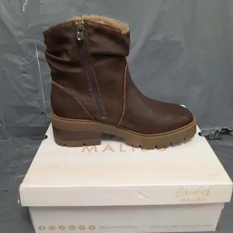 BLOWFISH MALIBU COZY FAUX FUR LINED BOOTS BROWN SIZE 7