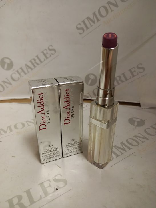 LOT OF 2 DIOR ADDICT TIE DYE LIPSTICK SHADE 3 HYPNOTIC PLUM