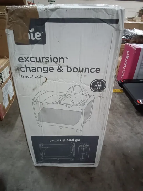 BOXED JOIE EXCURSION CHANGE AND BOUNCE TRAVEL COT - PORTRAIT 