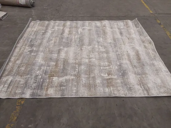 RUSH ABSTRACT MACHINE WOVEN GREY/BEIGE RUG // SIZE: 240 X 305cm