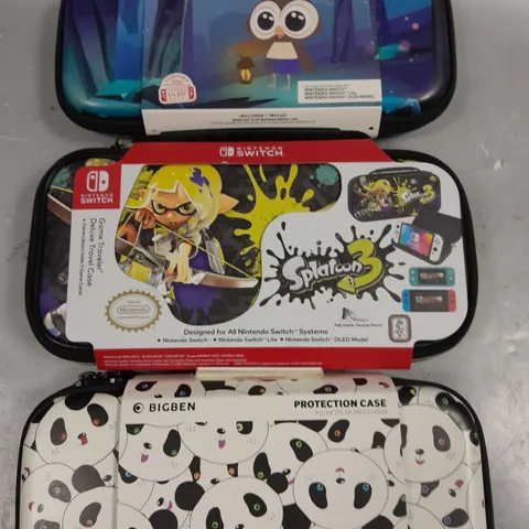 LOT OF 3 ASSORTED NINTENDO SWITCH PROTECTION CASES INCLUDES BIGBEN AND SPLATOON 3