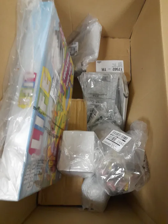 BOX OF APPROXIMATELY 10 ASSORTED HOUSEHOLD, GIFT & TOY PRODUCTS TO INCLUDE LIGHT UP TRACING PAD, PERSONALISED PARKER PEN, SENSORY FIDGET TUBES ETC