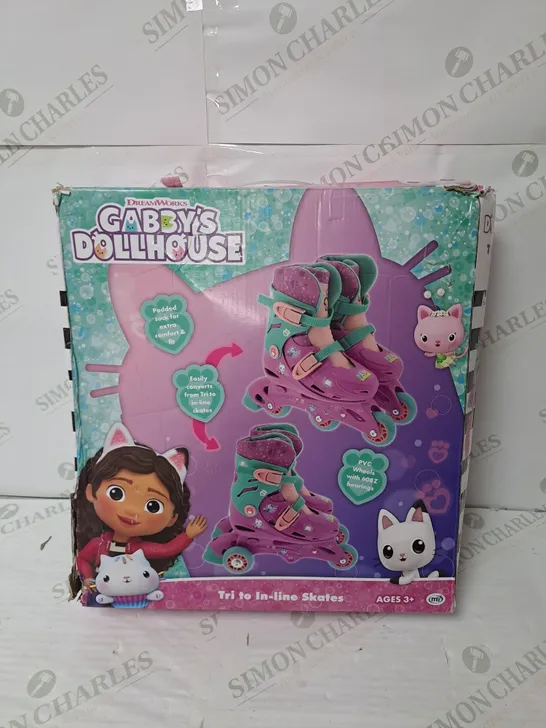 BOXED DREAMWORKS GABBY'S DOLLHOUSE INLINE SKATES IN PINK  RRP £32.99