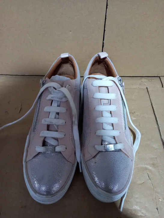 MODA IN PELLE NUDE ROSE LEATHER FIZZALI TRAINERS - SIZE 6 UK