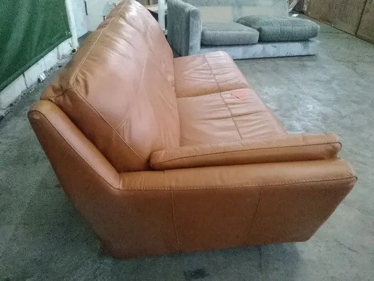 QUALITY DESIGNER RHF SOFA SECTION - BROWN LEATHER