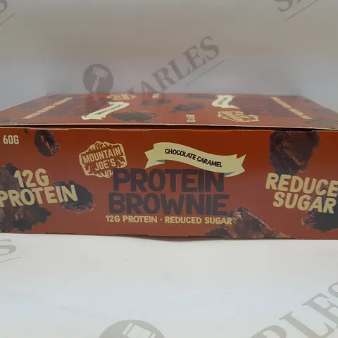 LOT OF 6 (10 X 60G) PACKS OF MOUNTAIN JOE'S PROTEIN BROWNIES - CHOCOLATE CARAMEL 