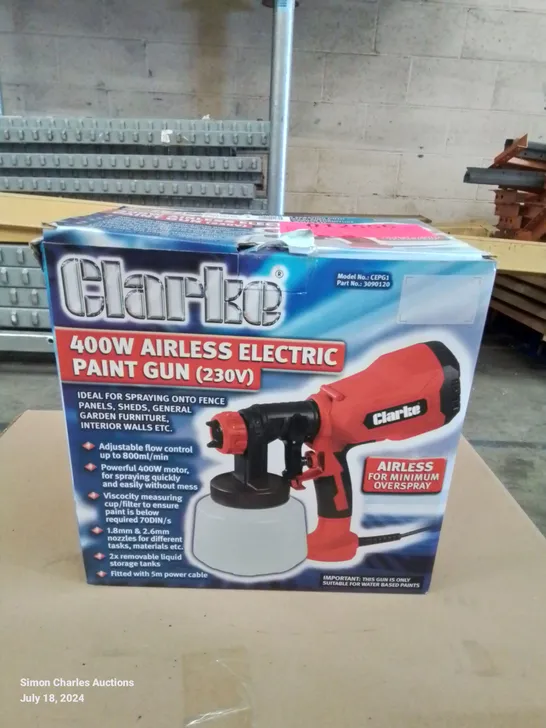 CLARKE 400W AIRLESS ELECTRIC PAINT GUN