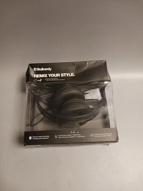 BOXED SKULLCANDY WIRELESS ON-EAR HEADPHONES IN BLACK