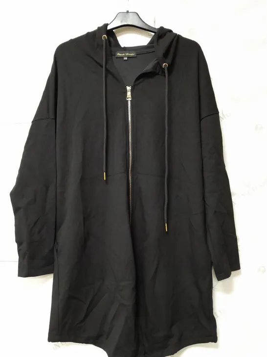 FRANK USHER LADIES HOODED PARKA ZIP FASTENING BLACK SIZE S/M