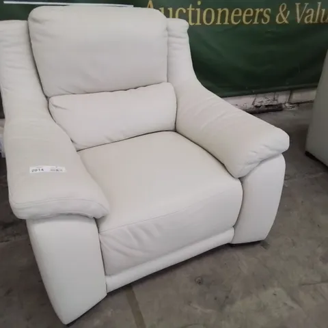 QUALITY ITALIAN DESIGNER DEGANO EASY CHAIR CREAM LEATHER 