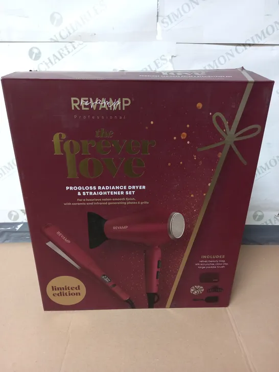 BOXED REVAMP PROGLOSS RADIANCE DRYER AND STRAIGHTENER SET