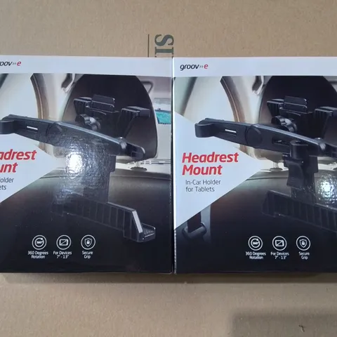 LOT OF APPROXIMATELY 35 BRAND NEW BOXED GROOVE HEADREST MOUNTS