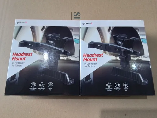 LOT OF APPROXIMATELY 35 BRAND NEW BOXED GROOVE HEADREST MOUNTS