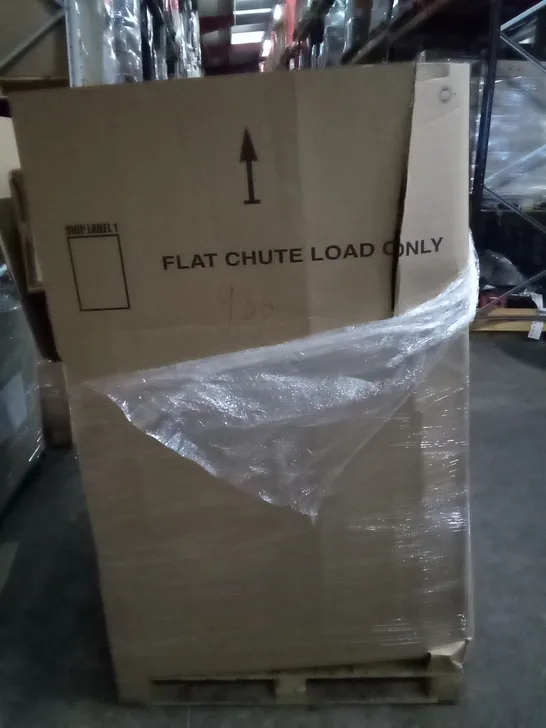 UNPROCESSED PALLET OF ASSORTED HOUSEHOLD GOODS TO INCLUDE PELONIS AIR COOLER, DREPEX BATHROOM MIRROR, AND STORAGE OTTOMAN 