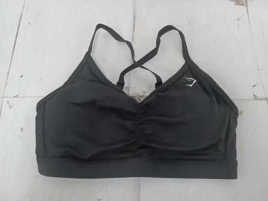 GYMSHARK RUCHED SPORTS BRA IN BLACK - SMALL