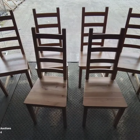 SET OF 6 PINE LOOK DINING/SIDE CHAIRS