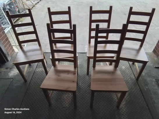 SET OF 6 PINE LOOK DINING/SIDE CHAIRS