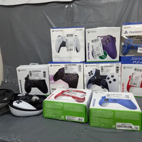 10 ASSORTED GAMING CONTROLLERS TO INCLUDE PLAYSTATION AND XBOX 