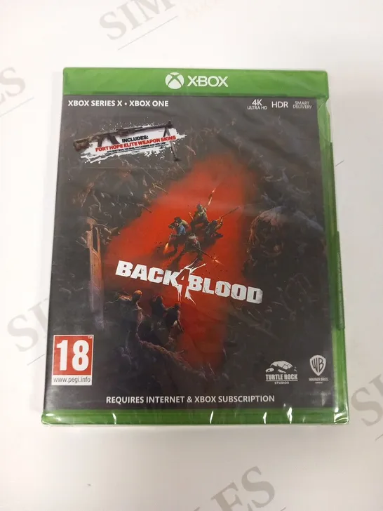 X BOX BACK 4 BLOOD 