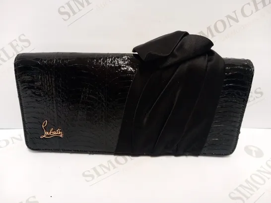 CHRISTIAN LOUBOUTIN ELISA CLUTCH WATERSNAKE BLACK/BLACK