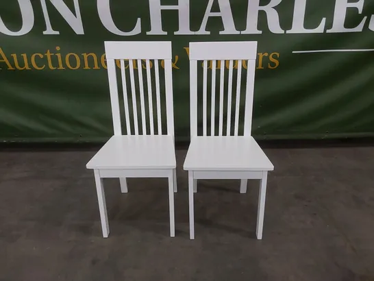 SET OF 2 OXFORD WHITE DINING CHAIRS 