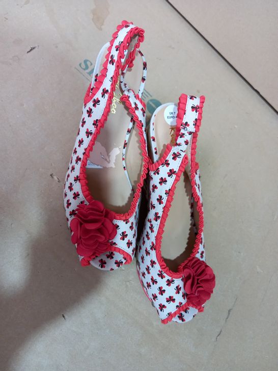 PAIR RUBY SHOO FABRIC WEDGES UK SIZE 7