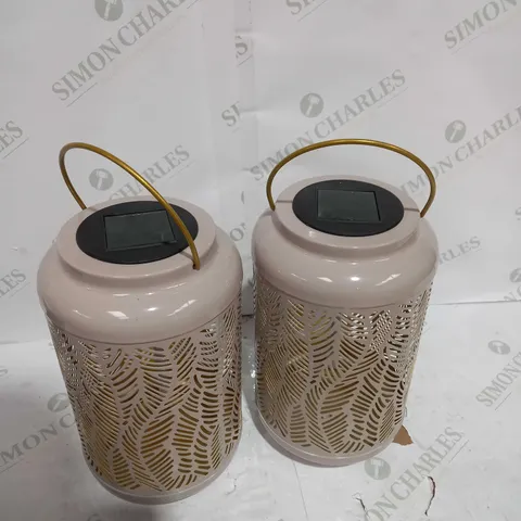 GARDEN REFLECTIONS SET OF 2 PATTERNED SOLAR LANTERNS