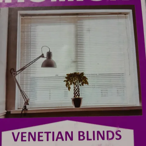 BOXED HOMION VENETIAN BLINDS IN WHITE (90cm) - COLLECTION ONLY