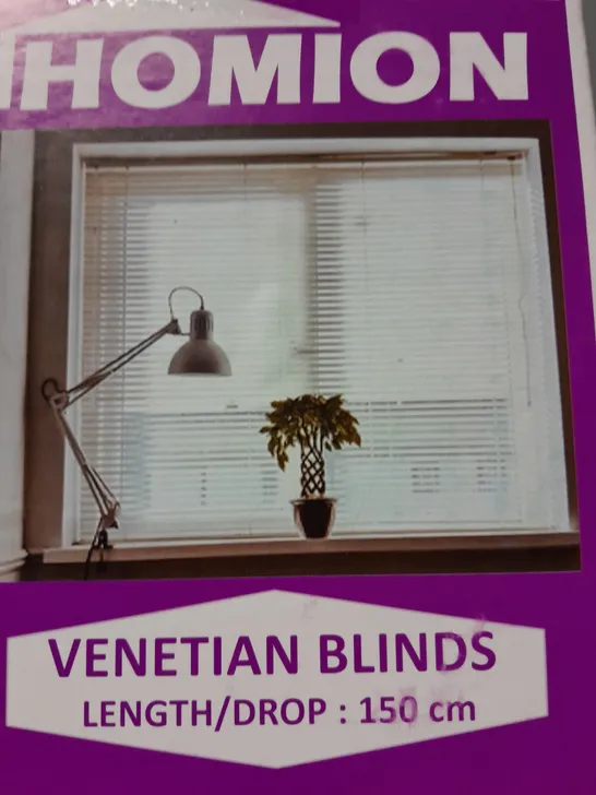 BOXED HOMION VENETIAN BLINDS IN WHITE (90cm) - COLLECTION ONLY