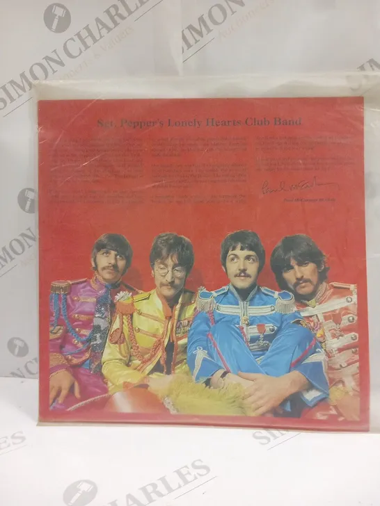 INSIDE SLEEVE FROM SGT. PEPPER'S LONELY HEARTS CLUB BAND VINYL