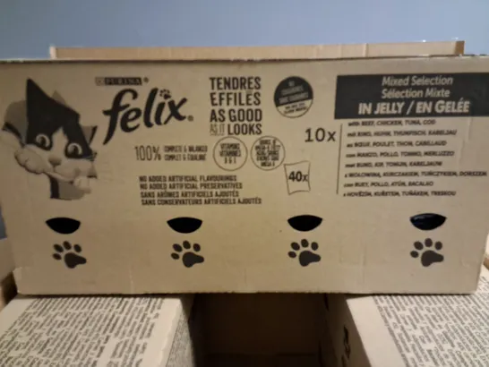 LOT OF FELIX MIXED SELECTION CAT FOOD IN JELLY - 3 X 40 PACK BOXES