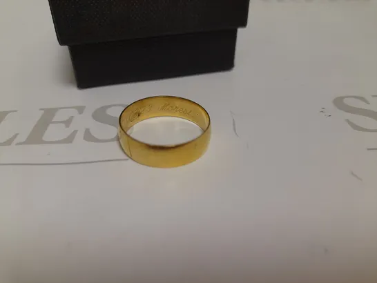 PLAIN GOLD PERSONALISED BAND RING