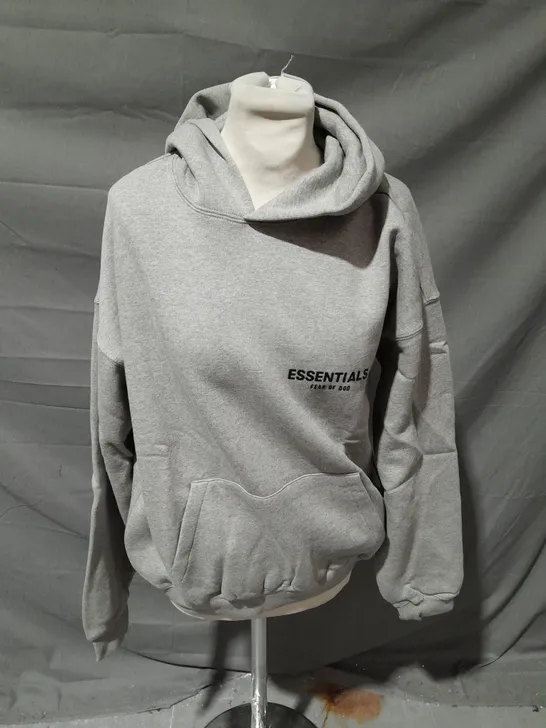 ESSENTAILS LIGHT GREY HOODIE - XS