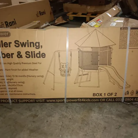 SPORTSPOWER TODDLER SWING CLIMBER AND SLIDE - BOX 1 OF 2 ONLY