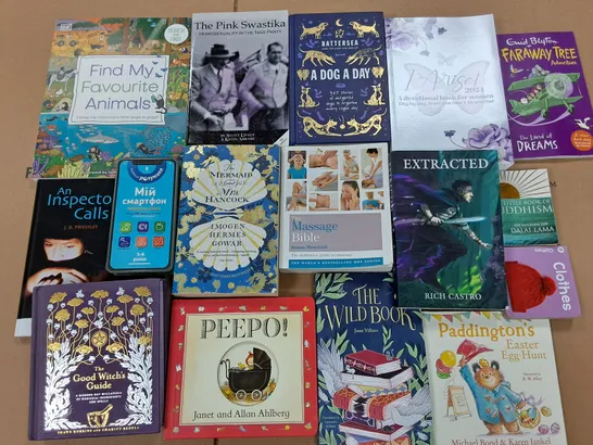 LARGE QUANTITY OF ASSORTED BOOKS TO INCLUDE HIDDEN LONDON, ENCHANTED CROSS STITCH AND THE EXCITEMENTS