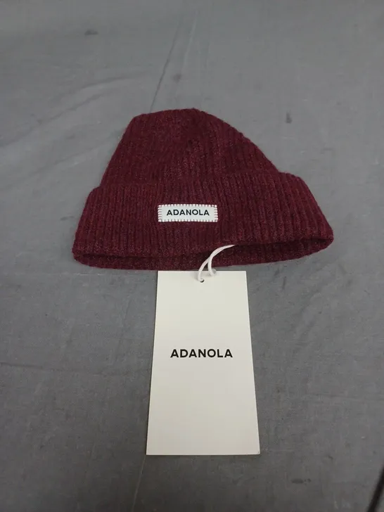 ADANOLA KNIT BEANIE IN DARK CHERRY